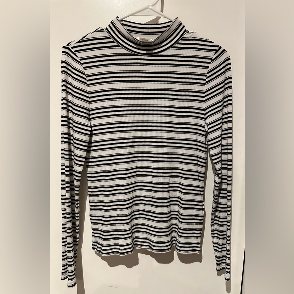 Banana Republic ripped stripped mock neck shirt - size medium